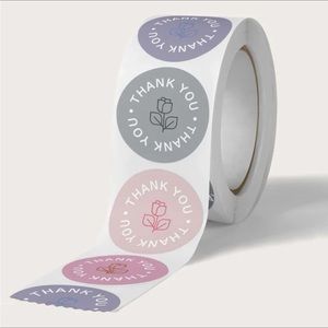 500 Pastel Thank you Stickers